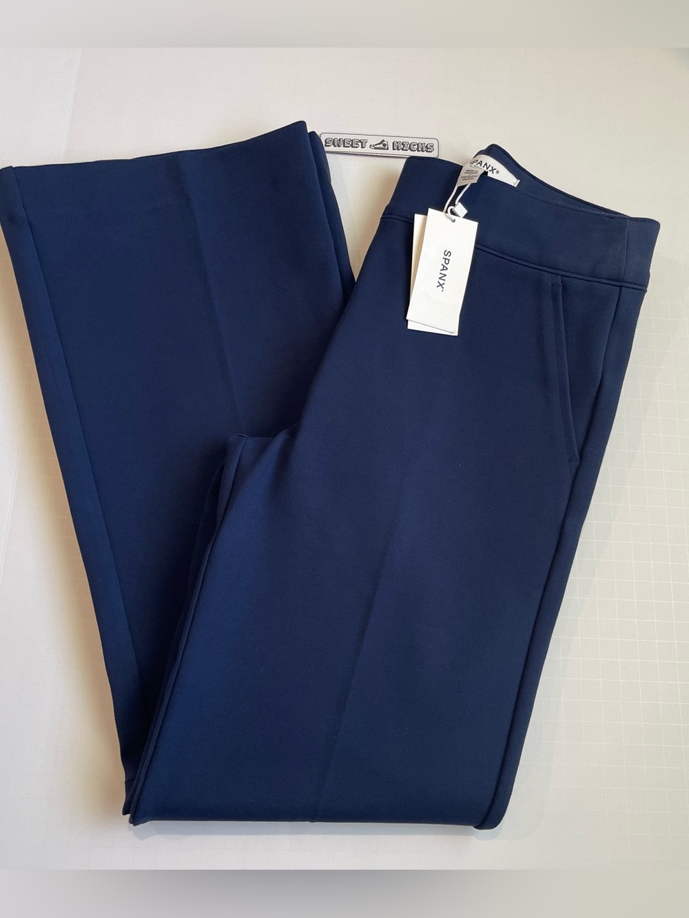 Spanx The Perfect Kick Flare Ponte Pants Blue Pull On